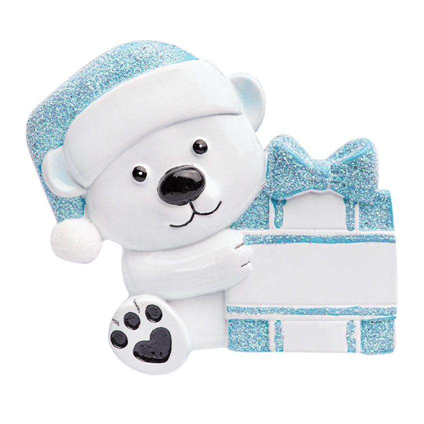 Personalized Baby's First Christmas Ornament Boy - Baby Bear