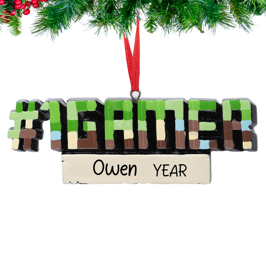 Personalized #1 Gamer Christmas Ornament