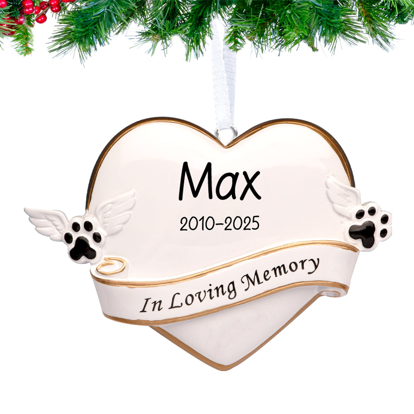 Personalized Pet Memorial Christmas Ornament - Dog Cat Sympathy Gift