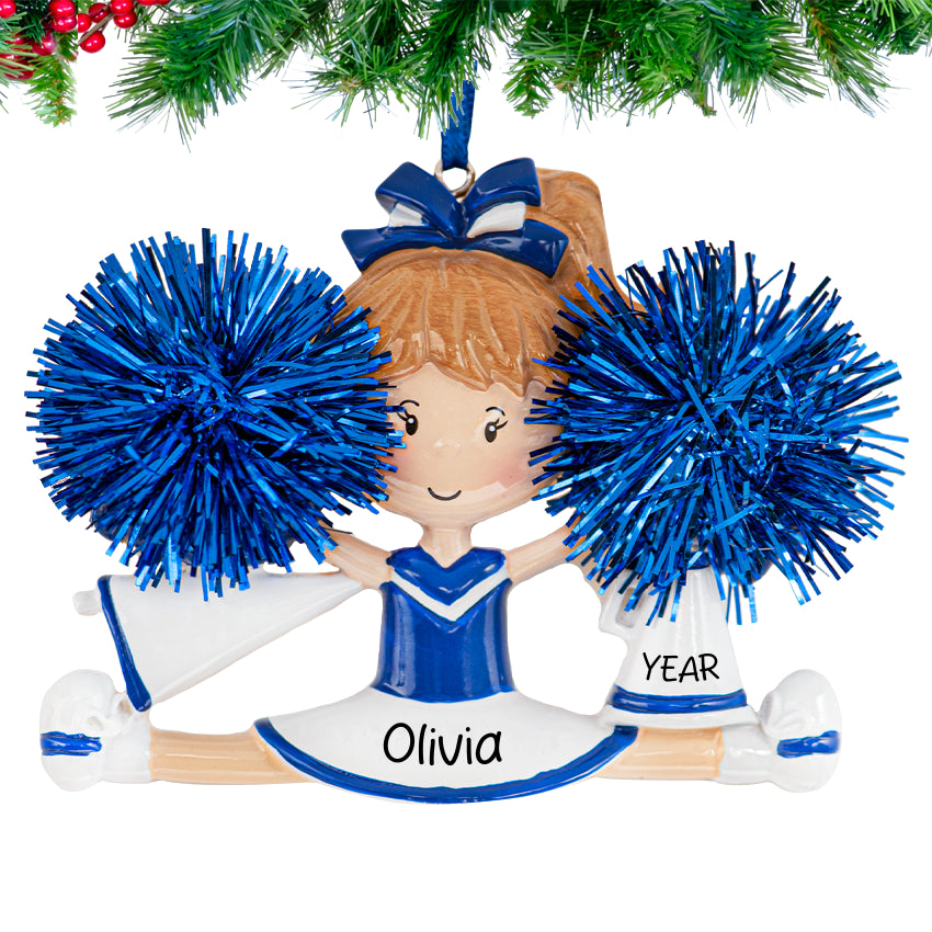 Personalized Christmas Ornament - Cheerleader Blue 2025
