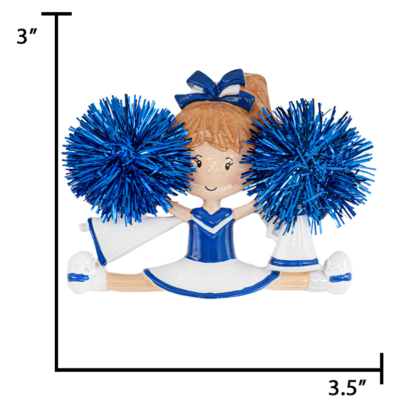 Personalized Christmas Cheerleader Ornament - Blue 2025