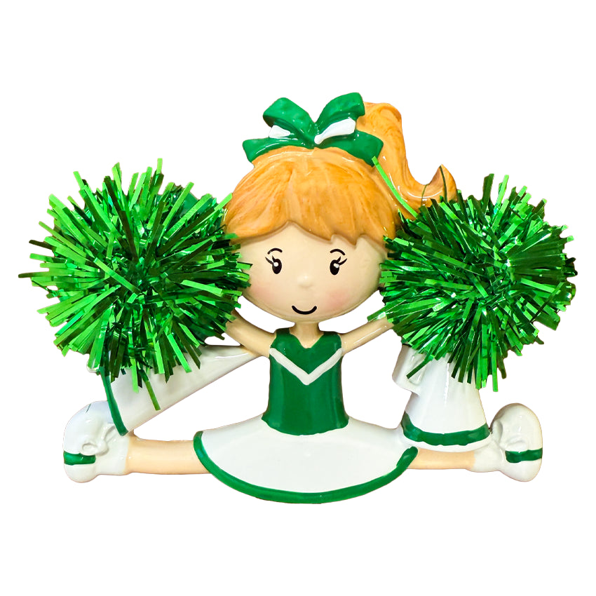 Personalized Christmas Cheerleader Ornament - Green 2025