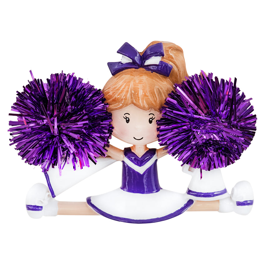 Personalized Christmas Cheerleader Ornament - Purple 2025
