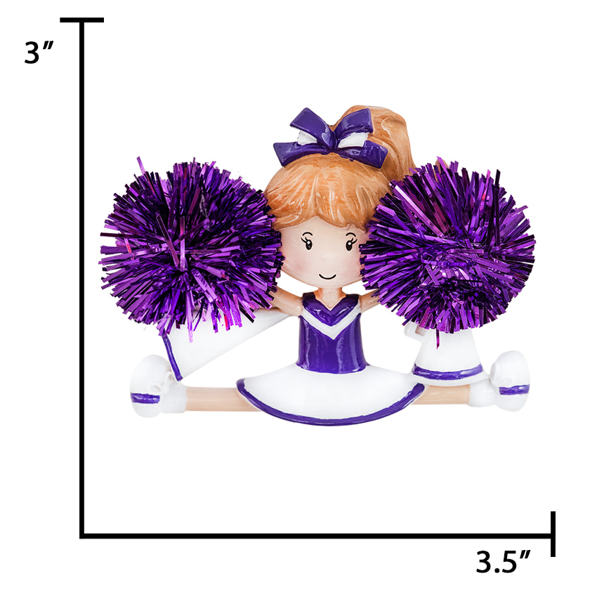 Personalized Christmas Cheerleader Ornament - Purple 2025