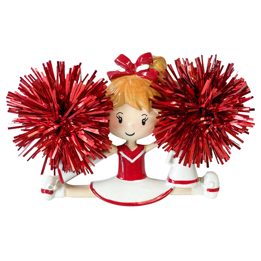 Personalized Christmas Cheerleader Ornament - Red 2025