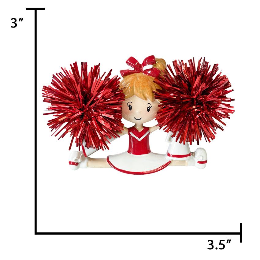 Personalized Christmas Cheerleader Ornament - Red 2025