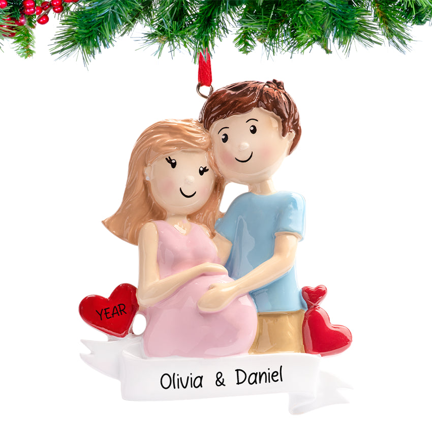 Personalized Pregnancy Christmas Ornament – Expecting 2025