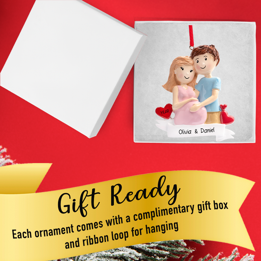 Personalized Pregnancy Christmas Ornament – Expecting 2025
