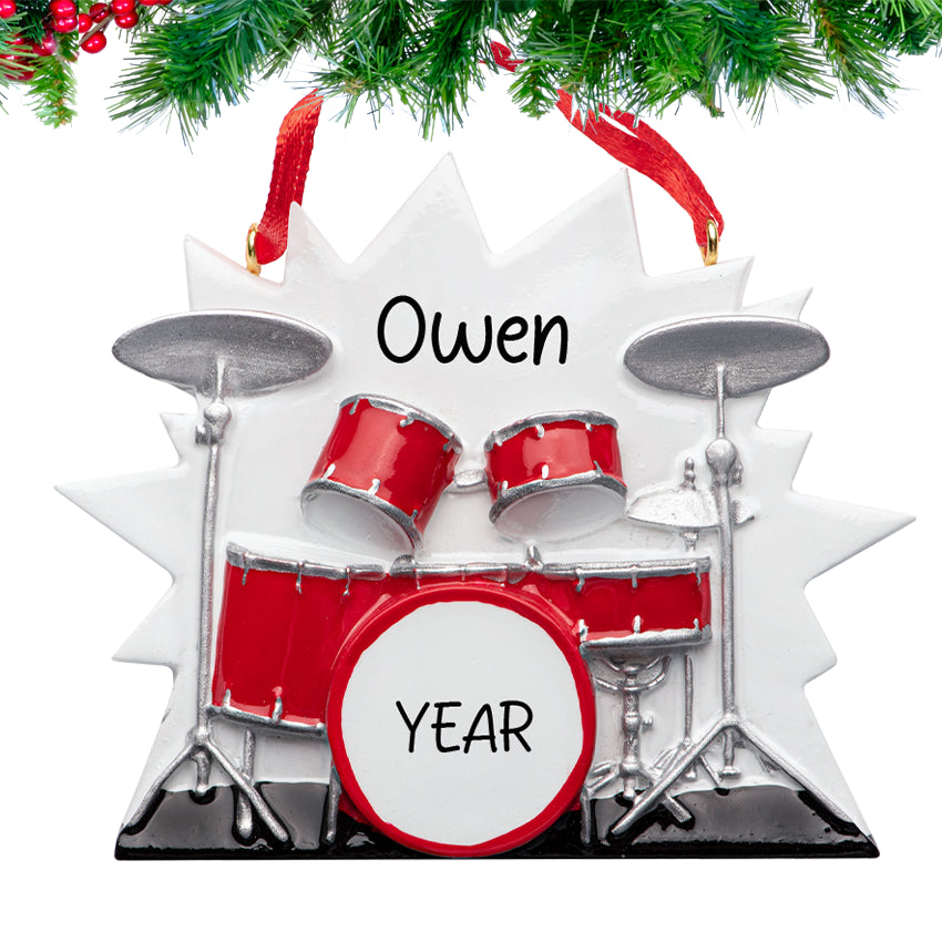 Personalized Drum Kit Musical Instrument Christmas Ornament