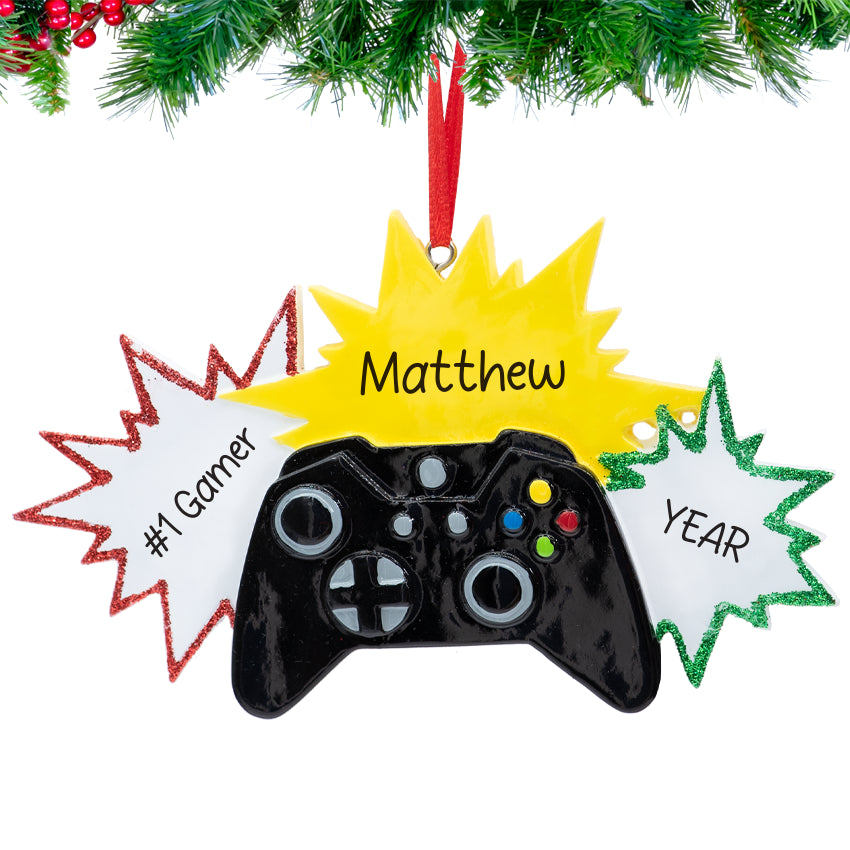 Customized gamepad Christmas ornament, a fun and festive decoration for gamers.
