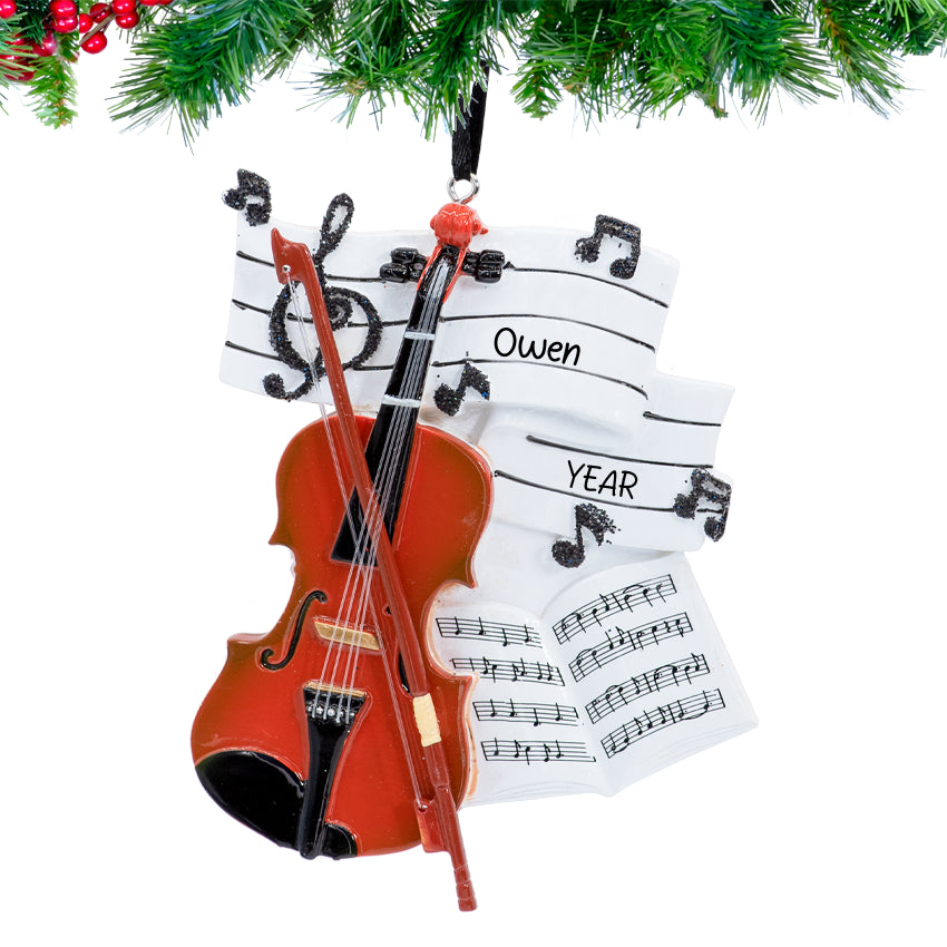 Personalized Violin Christmas Ornament - Musical Instrument Gift