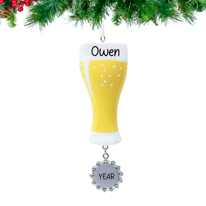 Personalized Beer Christmas Ornament