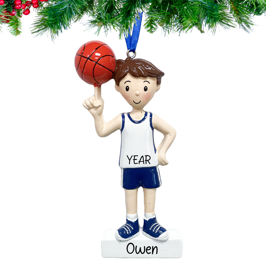 Custom Basketball Boy Christmas Ornament 2025