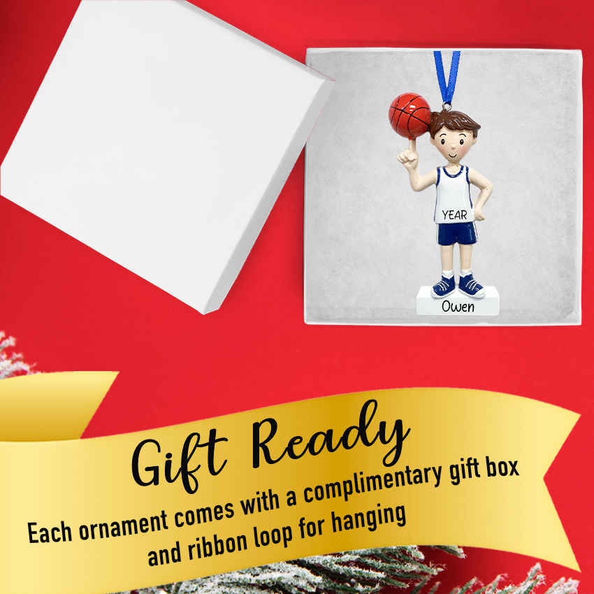 Custom Basketball Boy Christmas Ornament 2025