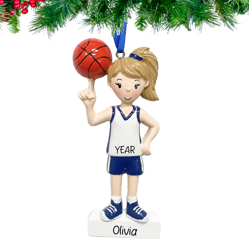 Custom Basketball Girl Christmas Ornament