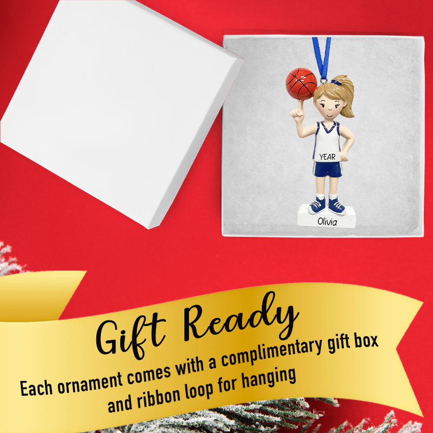 Custom Basketball Girl Christmas Ornament