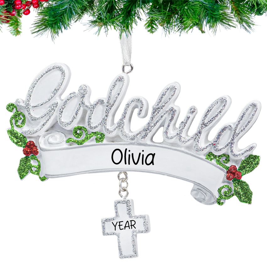 Personalized Godchild Christmas Ornament
