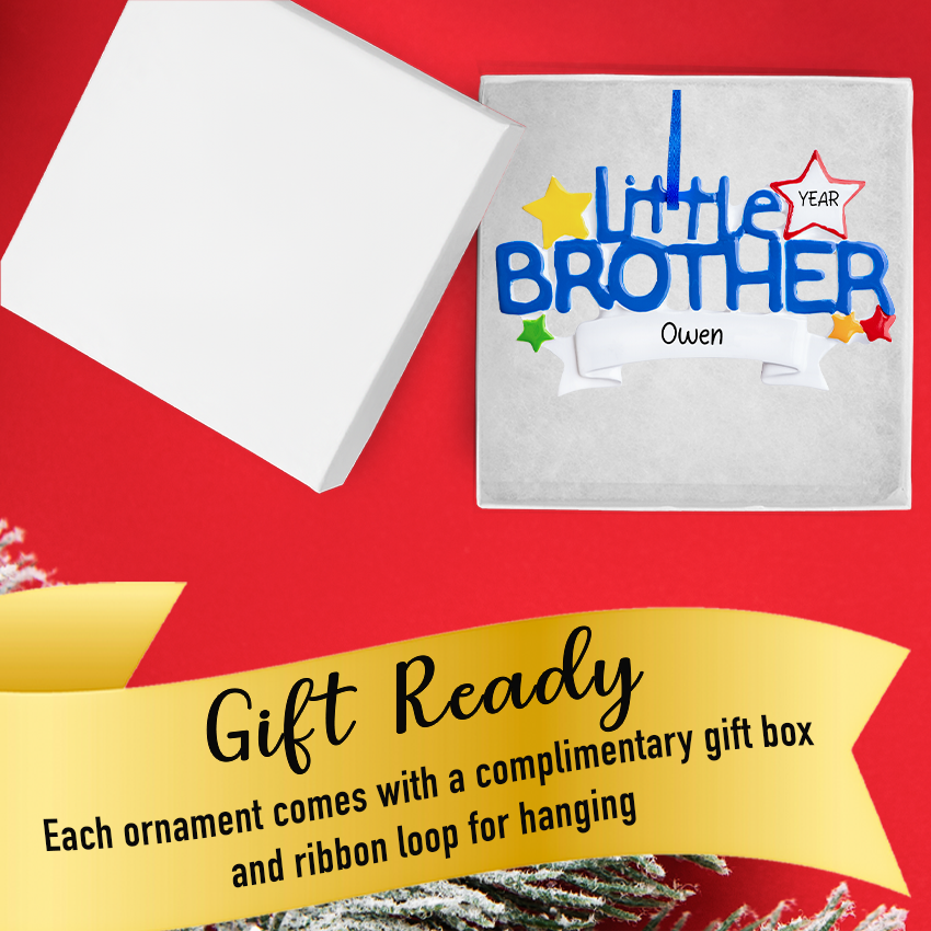 Personalized Little Brother Christmas Ornament