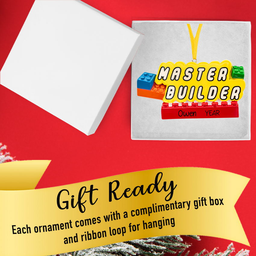 Personalized Master Builder Christmas Ornament