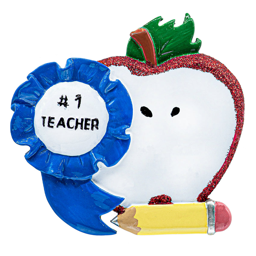 Personalized #1 Teacher Christmas Ornament - Best Great Teacher Gift