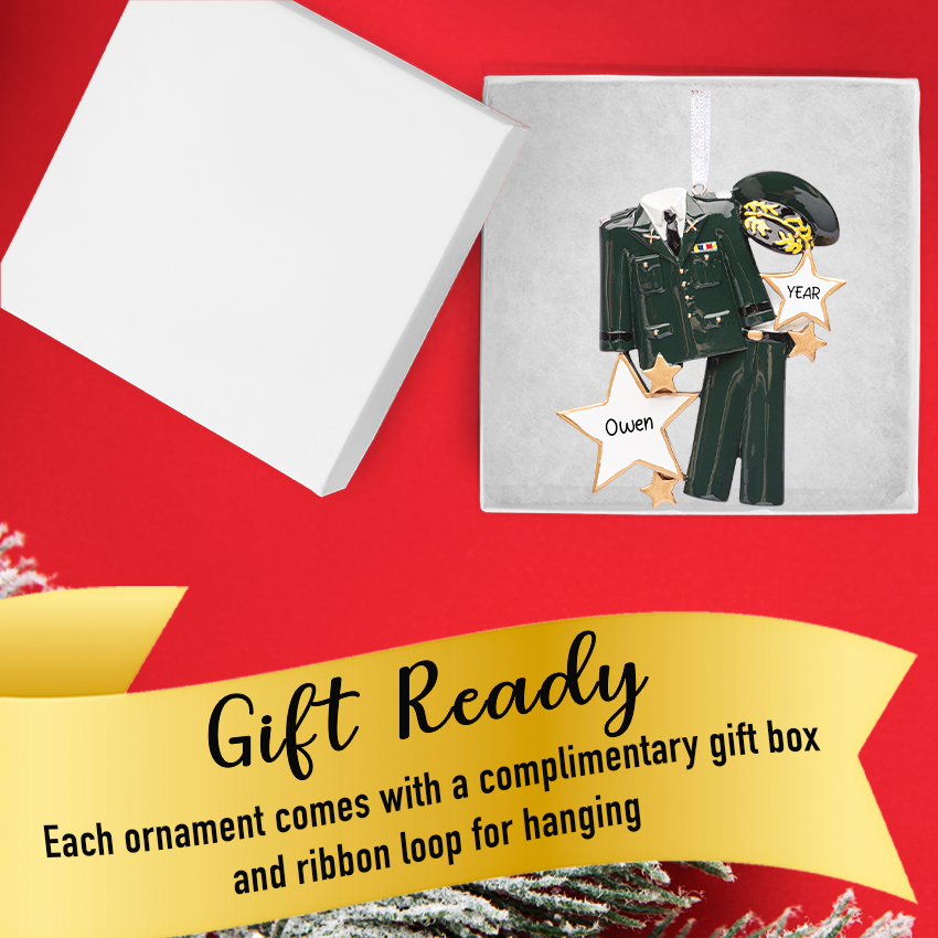 Personalized Army Uniform Christmas Ornament