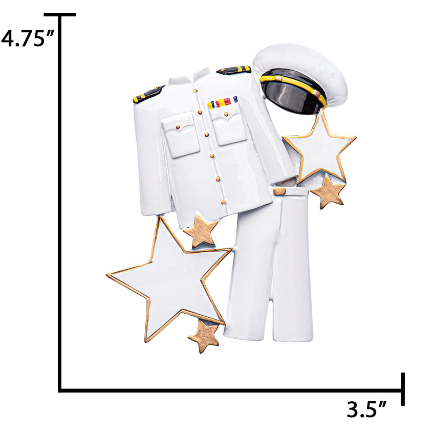 Personalized Navy Uniform Christmas Ornament
