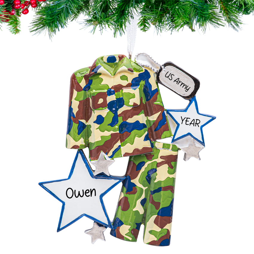 Personalized Military Uniform Christmas Ornament