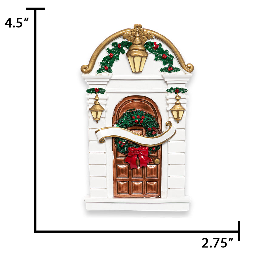 Personalized New Home / Holly Door Christmas Ornament