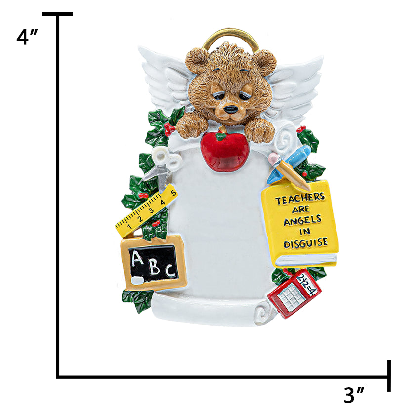 Personalized Teachers are Angels in Disguise Christmas Ornament