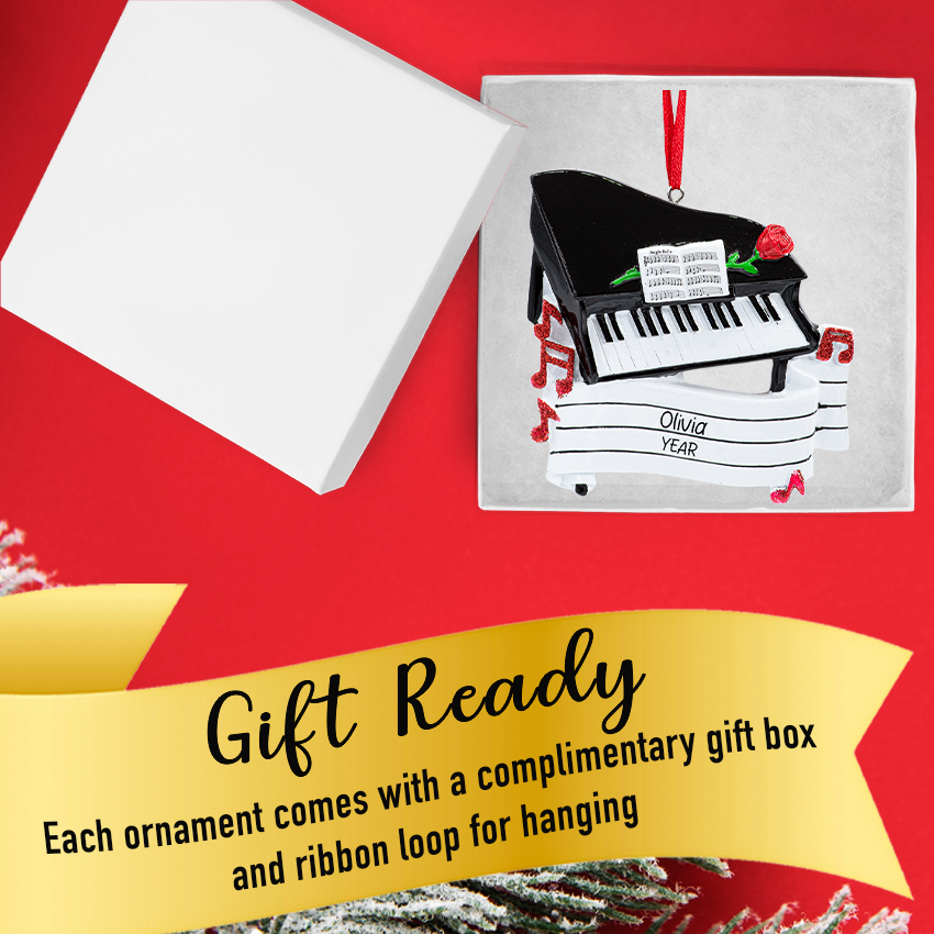 Personalized Piano Christmas Ornament