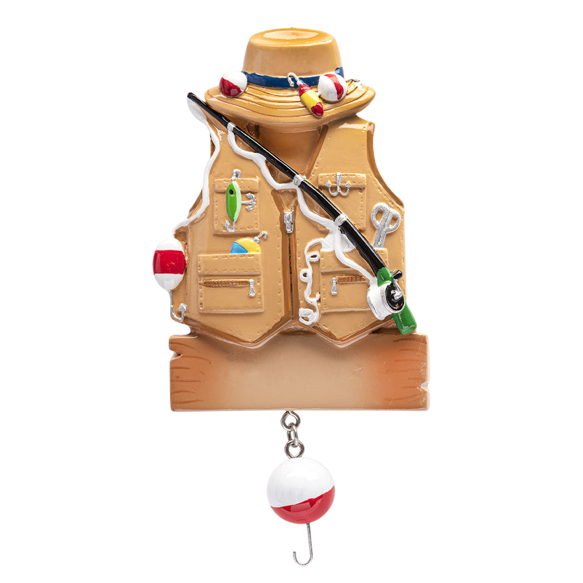 Personalized Fisherman Jacket Christmas Ornament with Hook