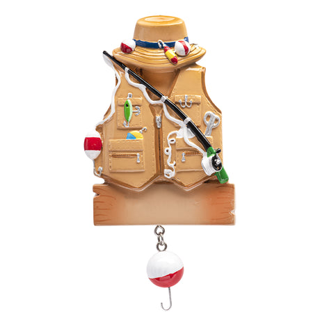 Personalized Fisherman Jacket Christmas Ornament with Hook