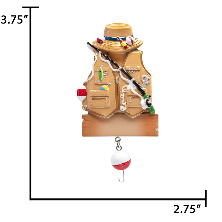 Personalized Fisherman Jacket Christmas Ornament with Hook