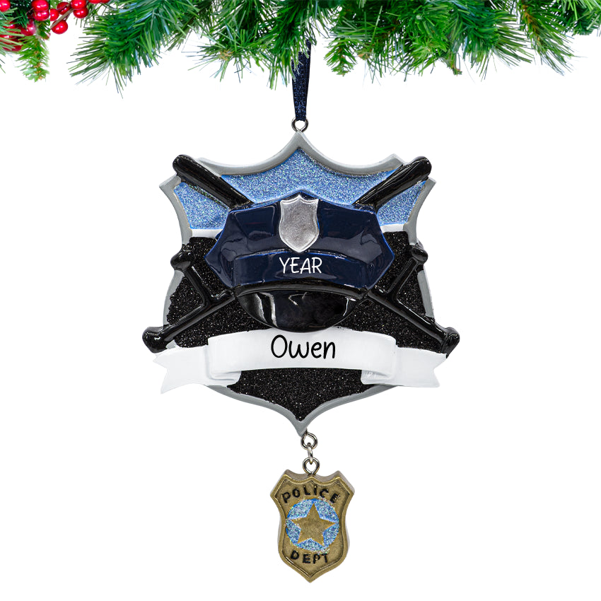 Personalized Policeman Christmas Ornament