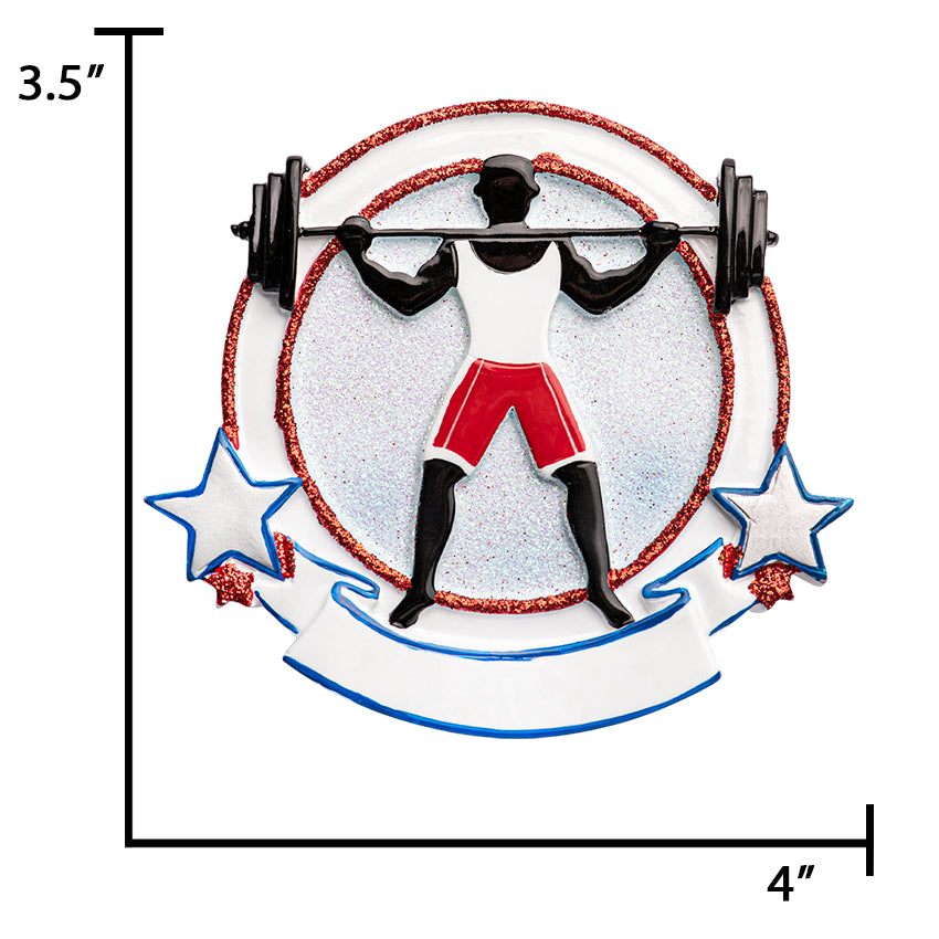 Personalized Weightlifting Christmas Ornament 2025