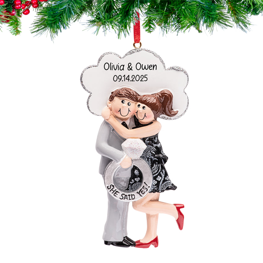 She Said yes engagement ornament fiances