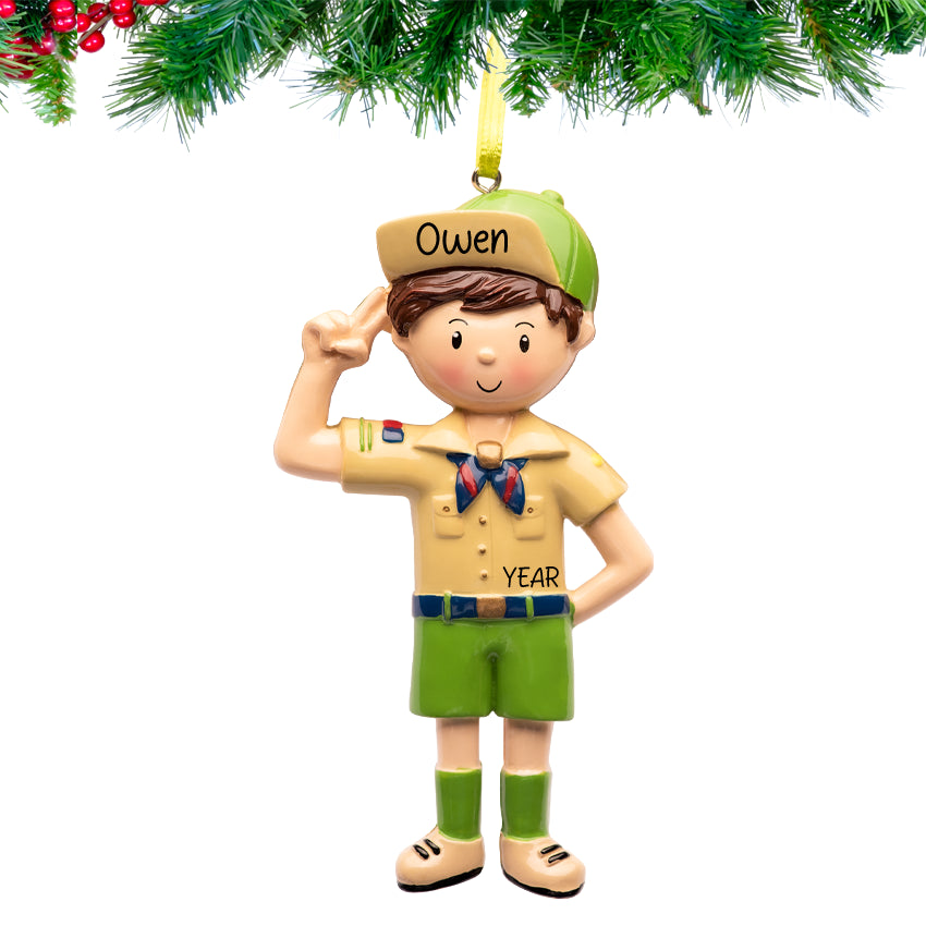 Personalized Boy Scout Christmas Ornament
