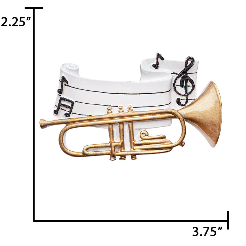 Personalized Trumpet Christmas Ornament - Musical Brass Instrument Gift
