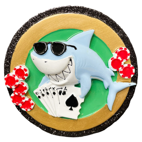 Personalized Poker Shark Christmas Ornament
