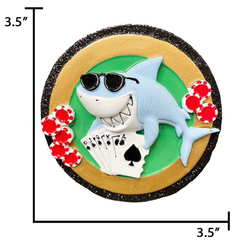 Personalized Poker Shark Christmas Ornament