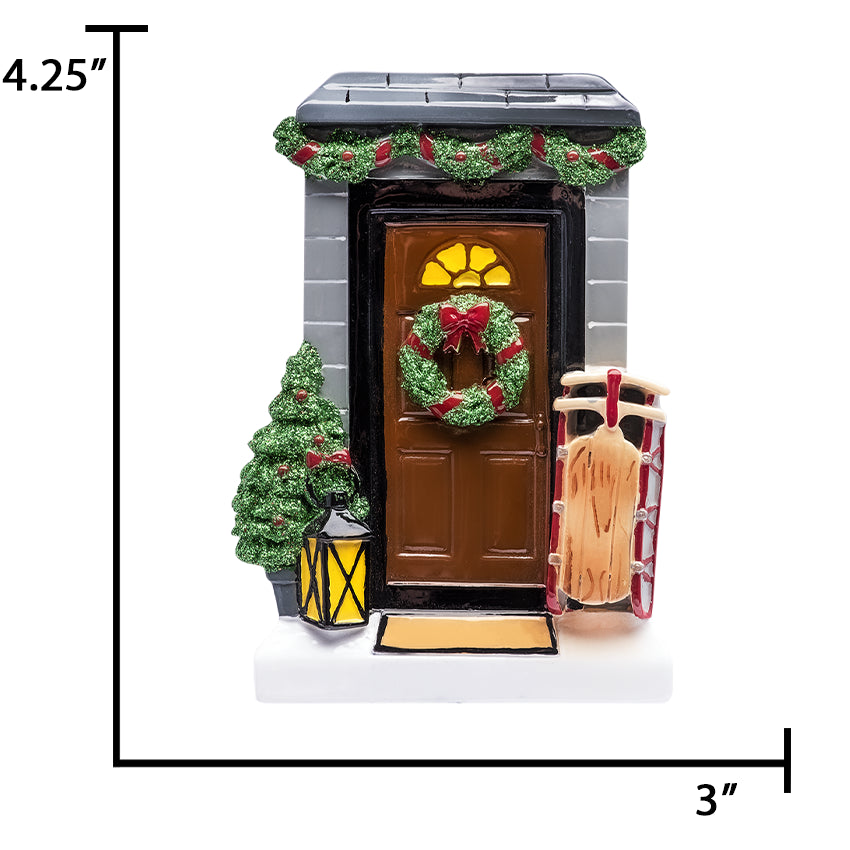 Personalized New Home / Brown Door Christmas Ornament
