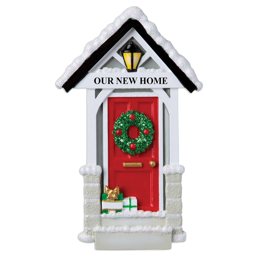 Personalized New Home / Red Door Christmas Ornament