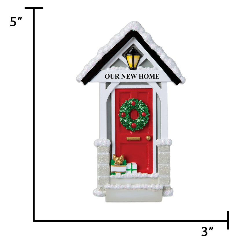 Personalized New Home / Red Door Christmas Ornament