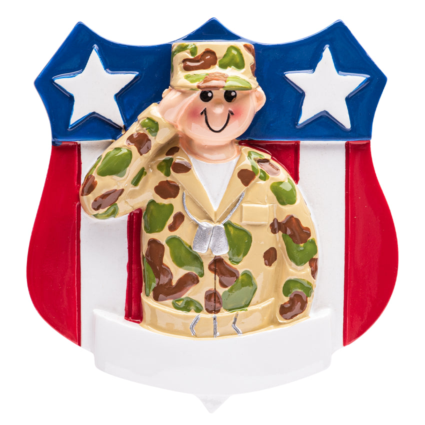 Personalized Army Christmas Ornament