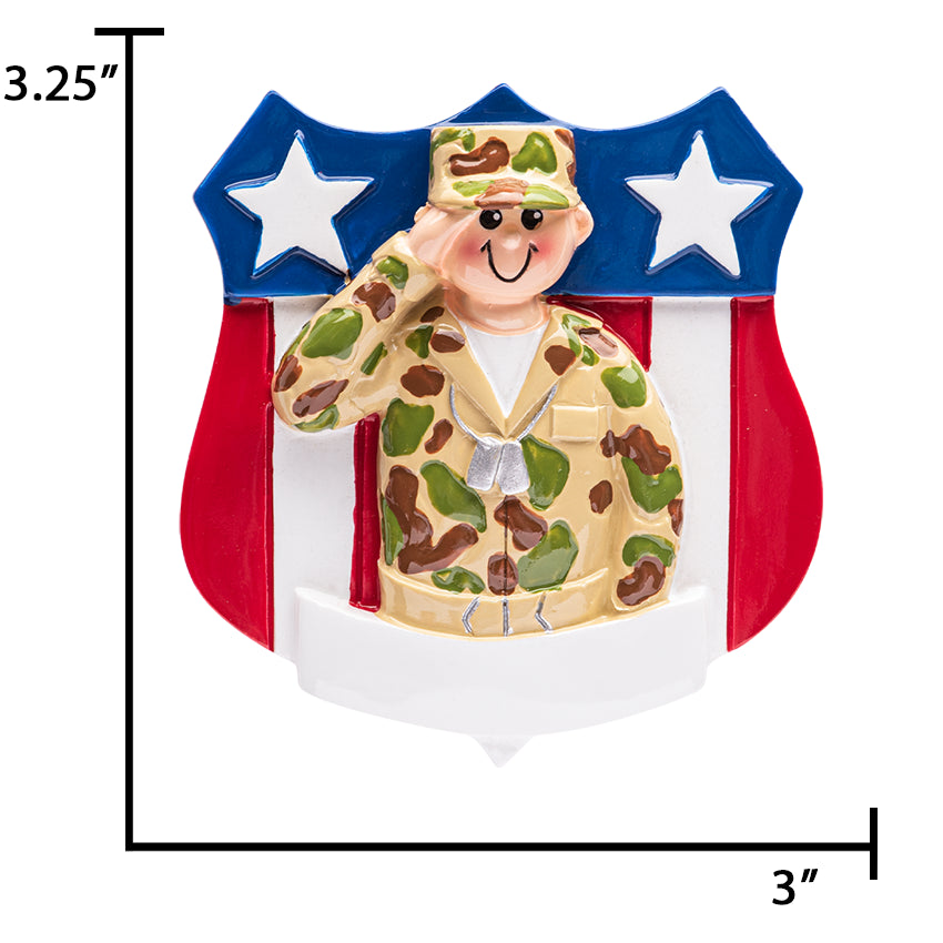 Personalized Army Christmas Ornament