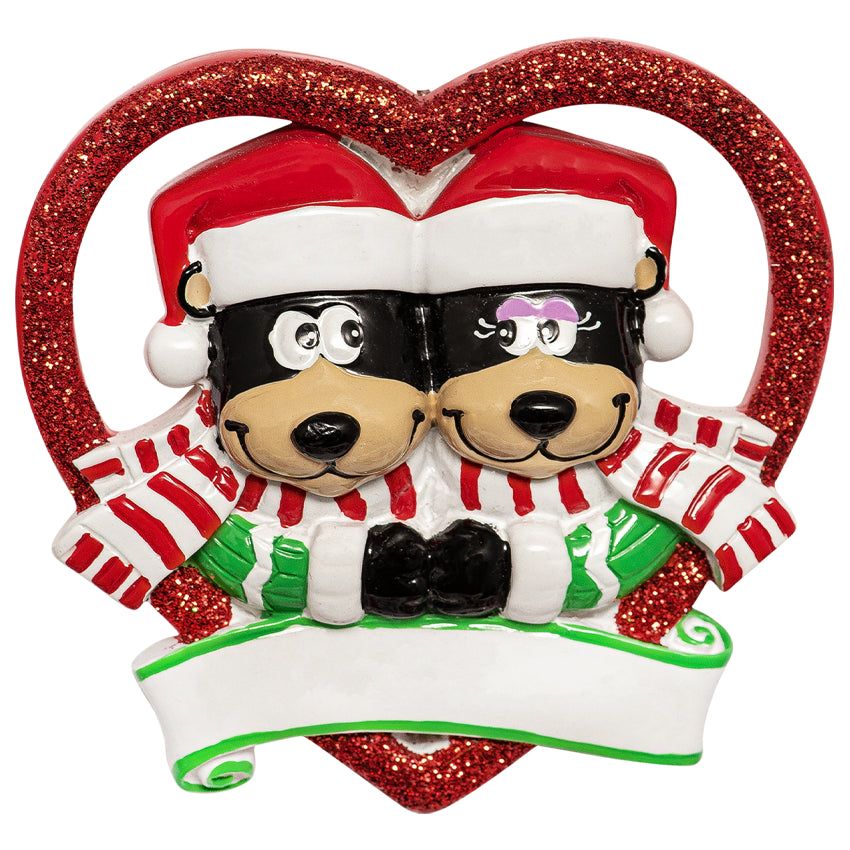 Personalized Bear Couple Our First Christmas Ornament 2025