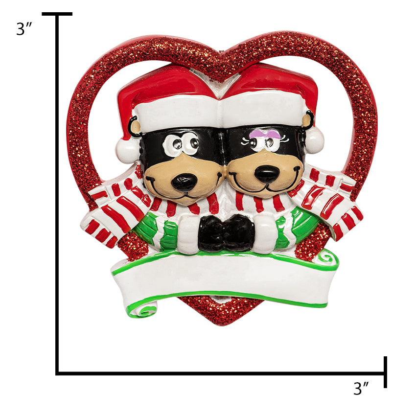 Personalized Bear Couple Our First Christmas Ornament 2025