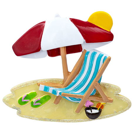 Personalized Beach Sunbathing Christmas Ornament