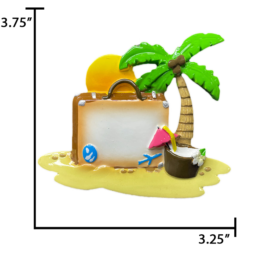 Personalized Vacation Bag Christmas Ornament - Beach Vacation