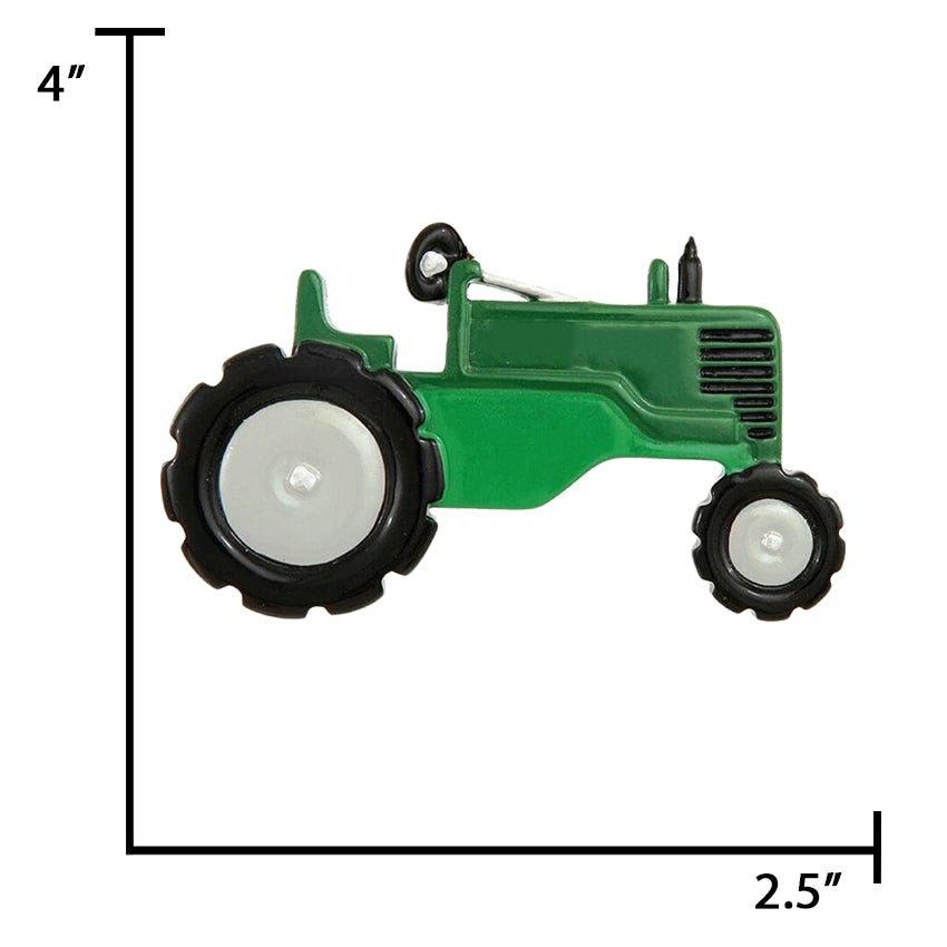 Personalized Tractor Christmas Ornament - Green Farm Vehicle